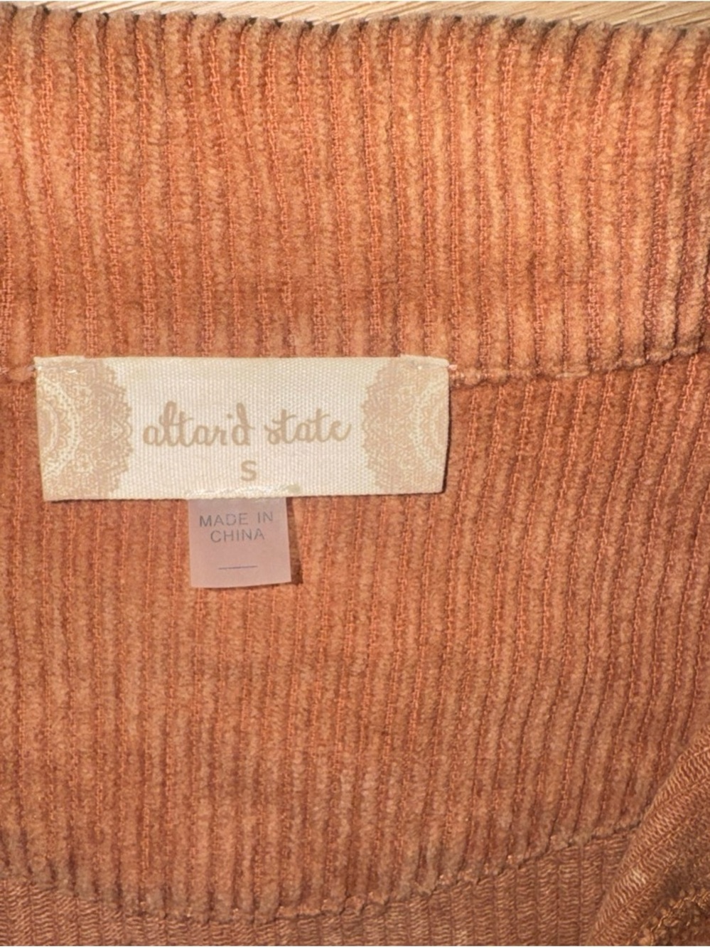 Altar'd State Corduroy Trucker Jacket in Rust - Picture 2 of 3
